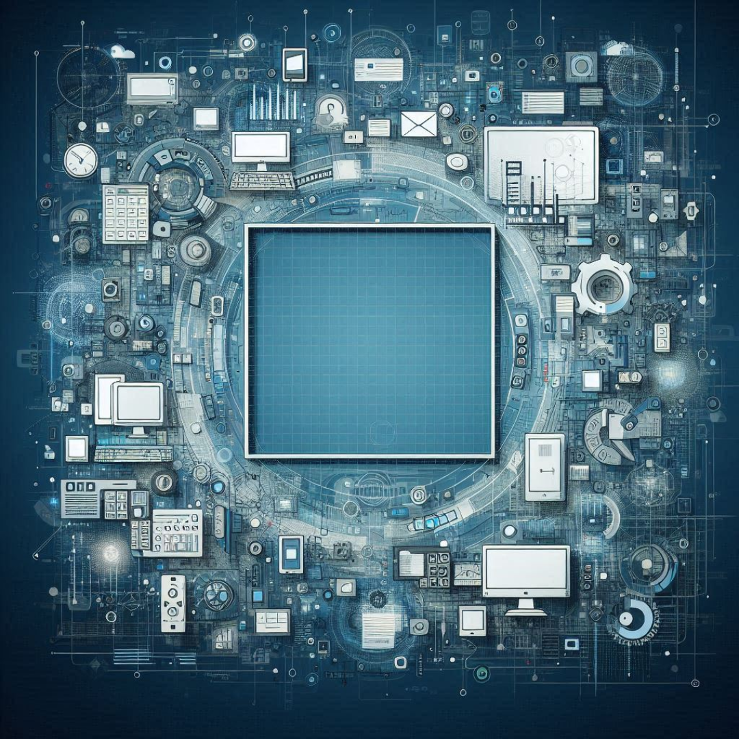 Illustration of a team working on software development